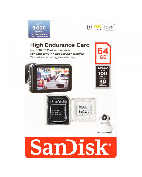 SANDISK HIGH ENDURANCE | 64GB 100MB/S MICRO SDXC CARD With ADAPTER