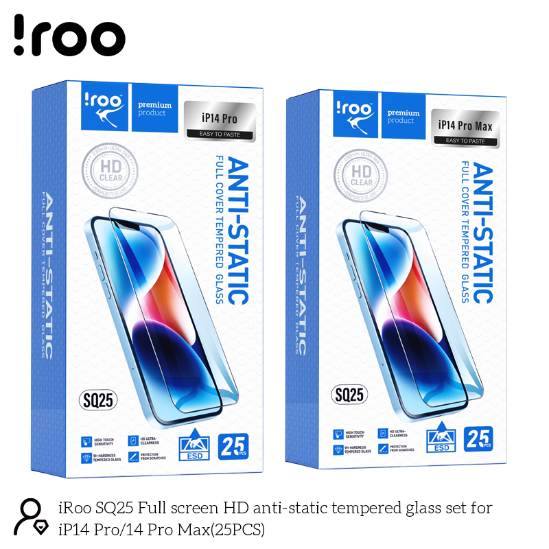 iRoo SQ25 [PACK 25] Easy Apply Glass Protector | iPhone 14 Pro
