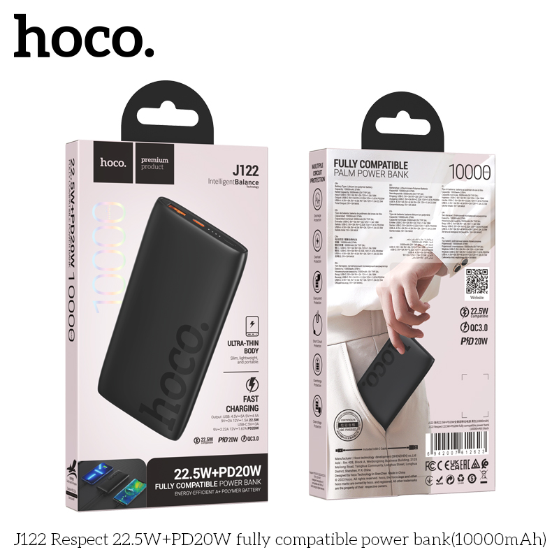 Hoco J122 Respect 22.5W+PD20W power bank | (10000mAh)