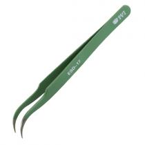 BST-17 Precision Anti-static ESD Stainless Steel Tweezers Green
