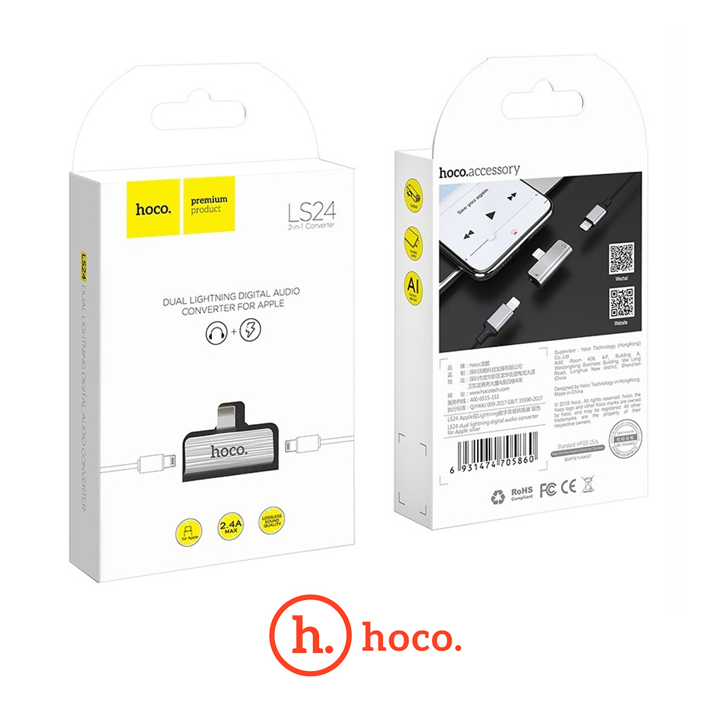 HOCO LS24 | Dual Lightning Digital Audio Charging Adapter