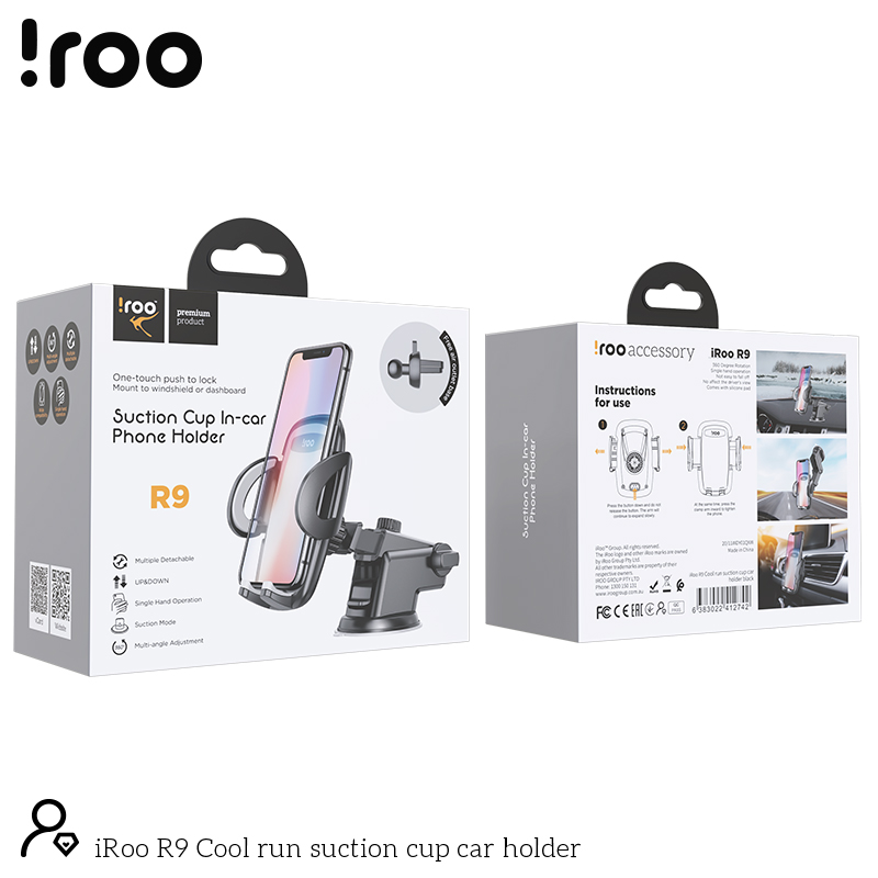 iRoo R9 | 3in1 Windscreen/Dashboard/Air Vent Phone Holder