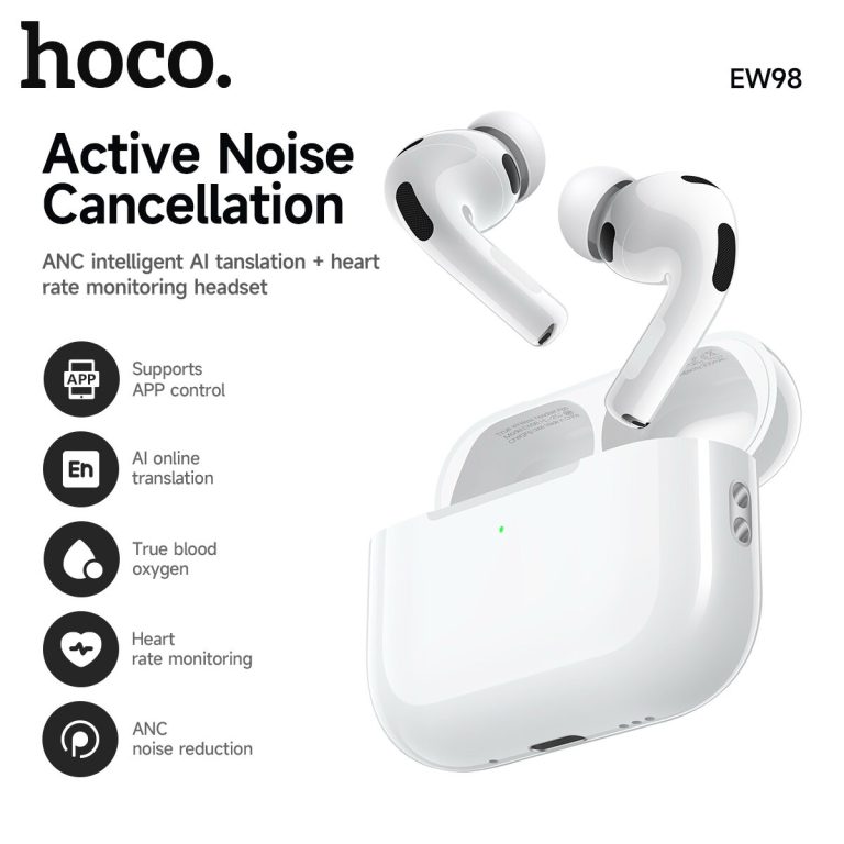 Hoco EW98 ANC Intelligent AI translation+heart rate monitoring headset(App)