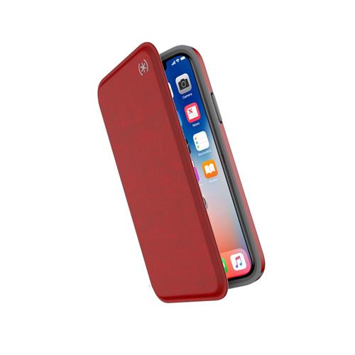 Speck Presidio Folio | iPhone X/XS - Heathered Red