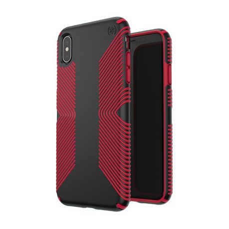 Speck Presidio Grip | iPhone XS Max - Black/Red