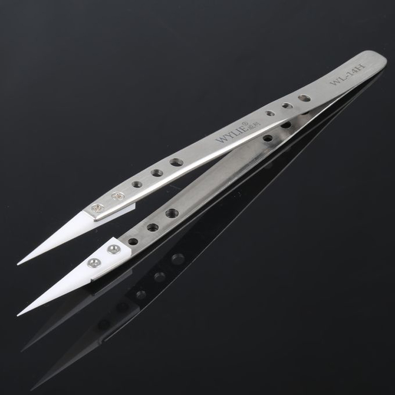 WYLIE WL-14H | Stainless Steel Ceramics Tweezers - Straight Head