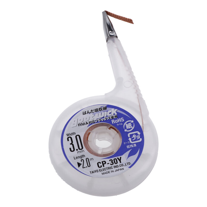 Japan GOOT CP-30Y 2M 2.0mm Desoldering Wick with Stainless Steel Mouth