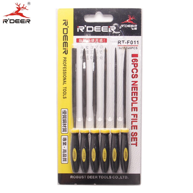 RDEER 6Pcs File Set 3*150mm Metal Filing Repair Multi Tools