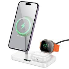 HOCO CQ12 | Joyfull 3-in-1 wireless fast charger - White