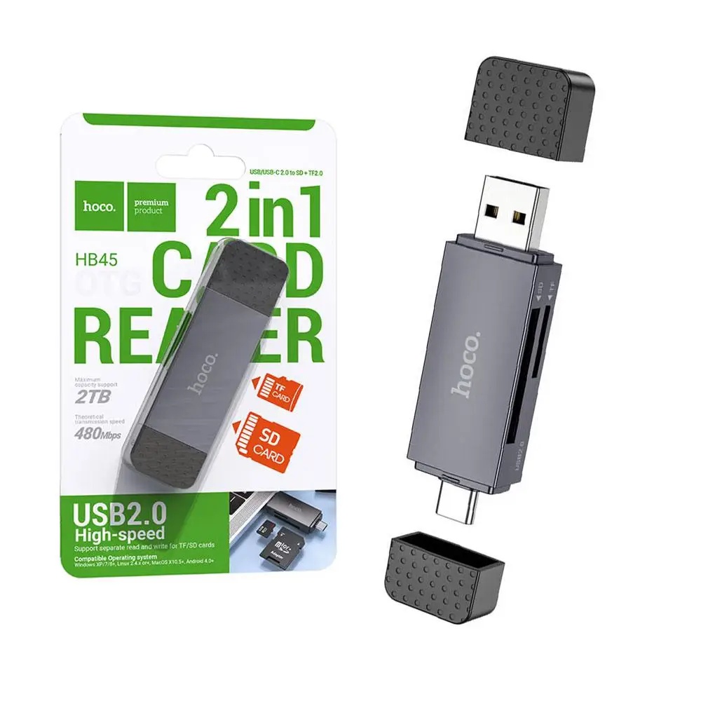 Hoco HB45 | HB45 Spirit 2-in-1 USB/Type-C 2.0 card reader