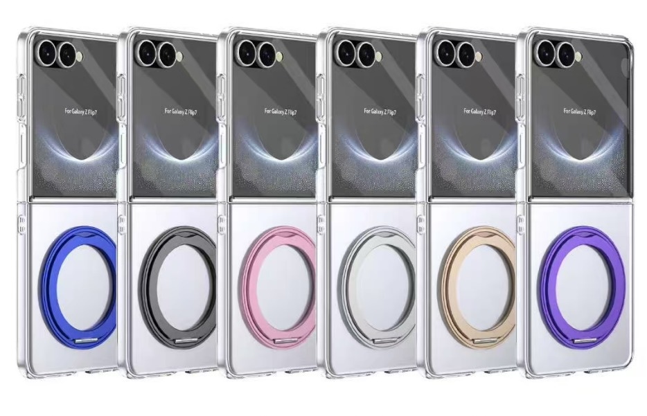COCO Ring Stand Crystal | Samsung Flip8 /w Tempered Glass Protector [2pcs Front/Back]