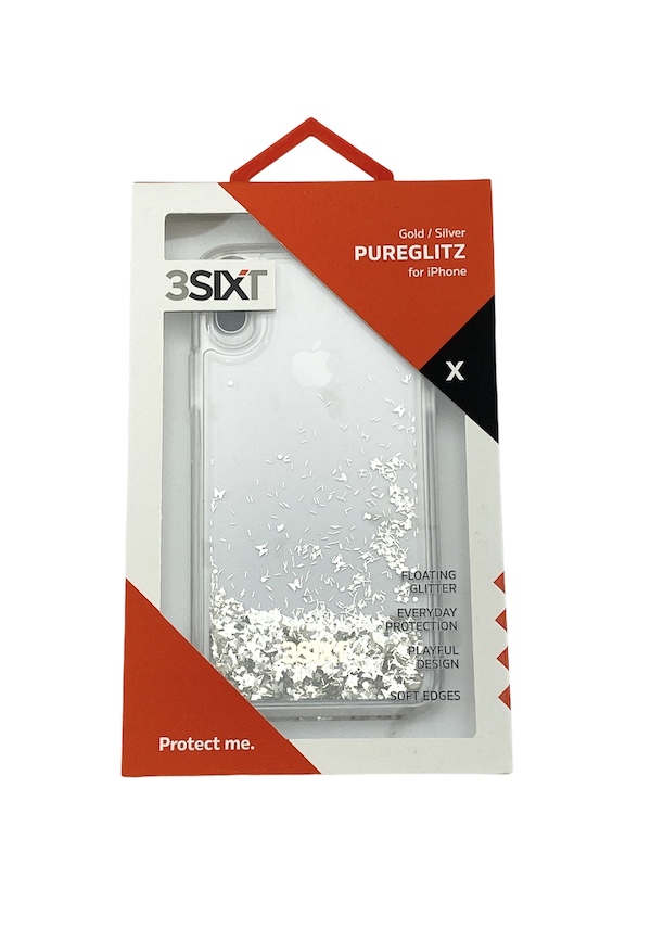 [BWS3-43] 3SIXT PureGlitz Waterfall | iPhone X/Xs - Silver