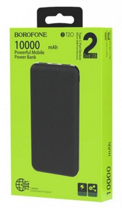 Borofone BT20 | 2xUSB, 1xType-C Ports 10,000mAh Power Bank