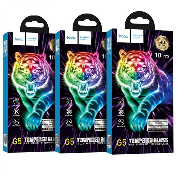 Hoco Tiger G5 [Pack of 10pcs $1/unit] Full 3D Tempered Glass | iPhone XS Max/iPhone 11 Pro Max (6.5)